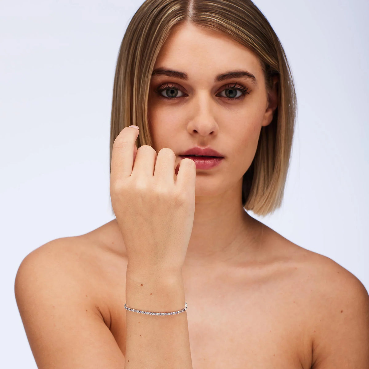 Bracciale Tennis Brosway Fancy Magic Purple Argento Con Cubik Zirconia Alternati Bianchi E Amethyst - Misura 18