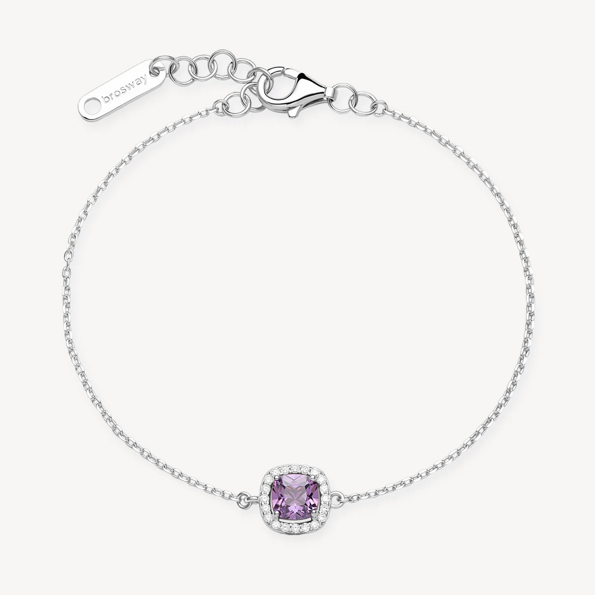Bracciale Brosway Fancy Magic Purple Argento Centrale Cubic Zirconia Amethyst Contornato