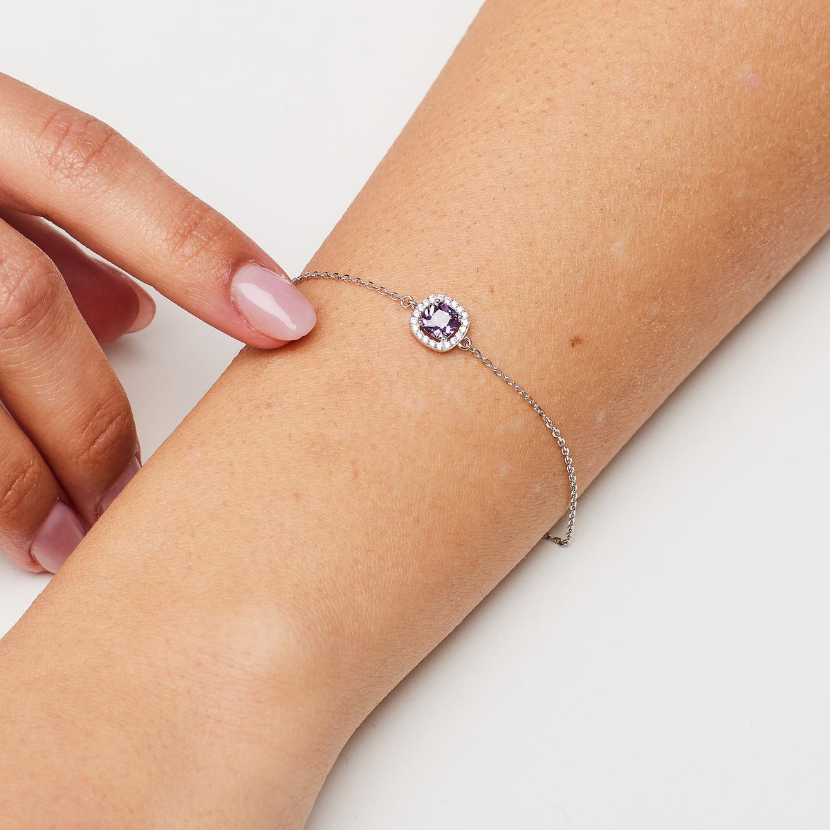 Bracciale Brosway Fancy Magic Purple Argento Centrale Cubic Zirconia Amethyst Contornato