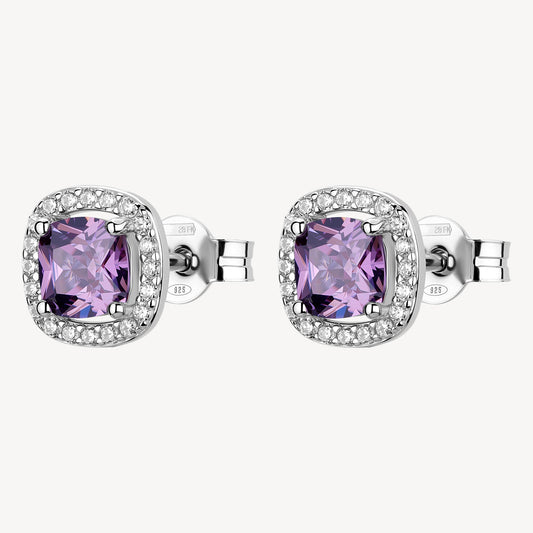 Orecchini Brosway Fancy Magic Purple Argento Cubic Zirconia Amethyst Contornato