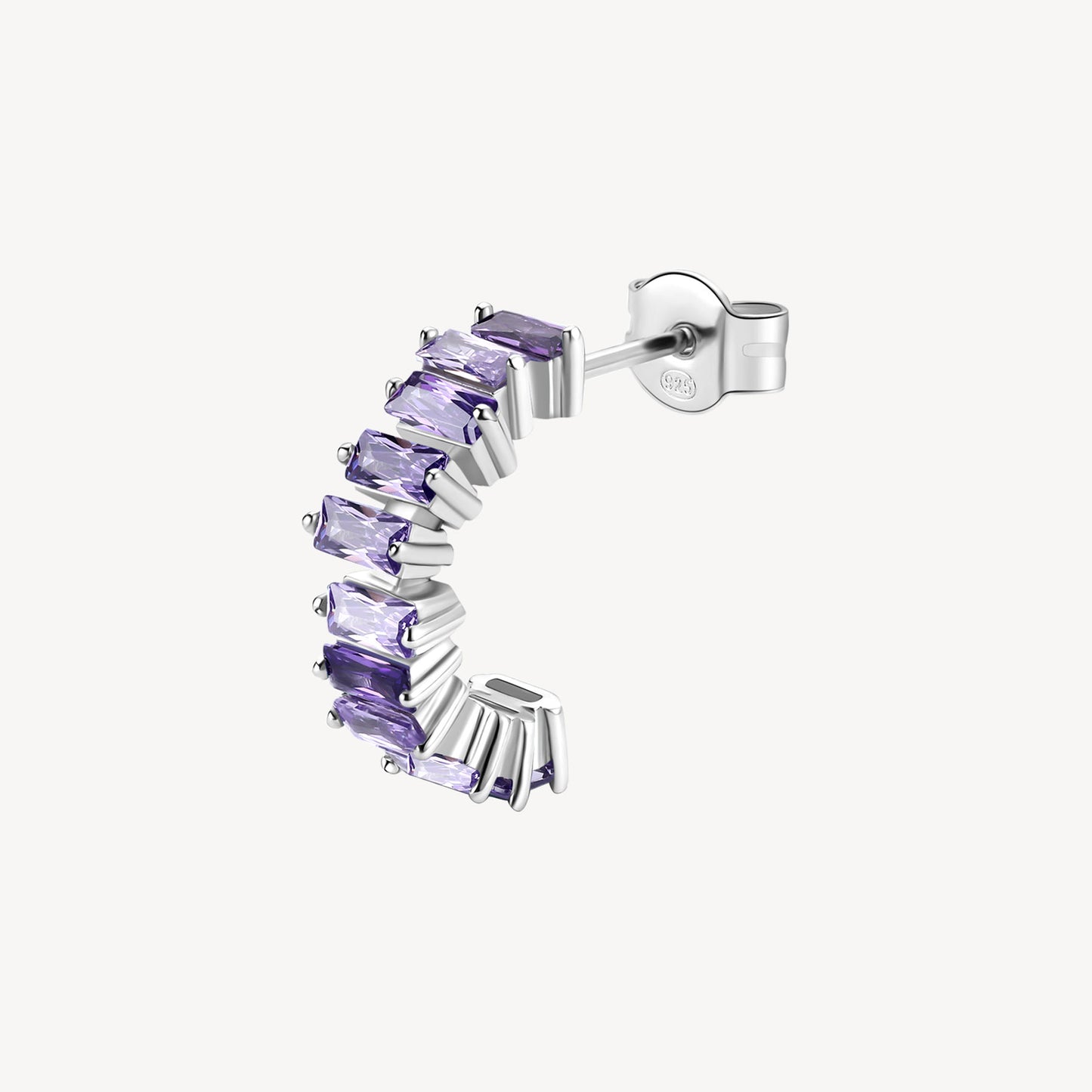 Monorecchino Brosway Magic Purple In Argento Con Zirconi Viola