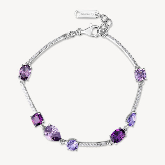 Bracciale Semirigido Brosway Fancy Magic Purple Argento Con Cubic Zirconia Ametista Chiaro/Scuro