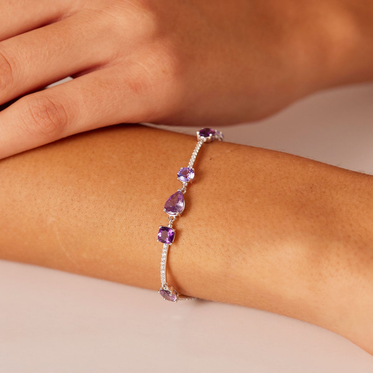 Bracciale Semirigido Brosway Fancy Magic Purple Argento Con Cubic Zirconia Ametista Chiaro/Scuro