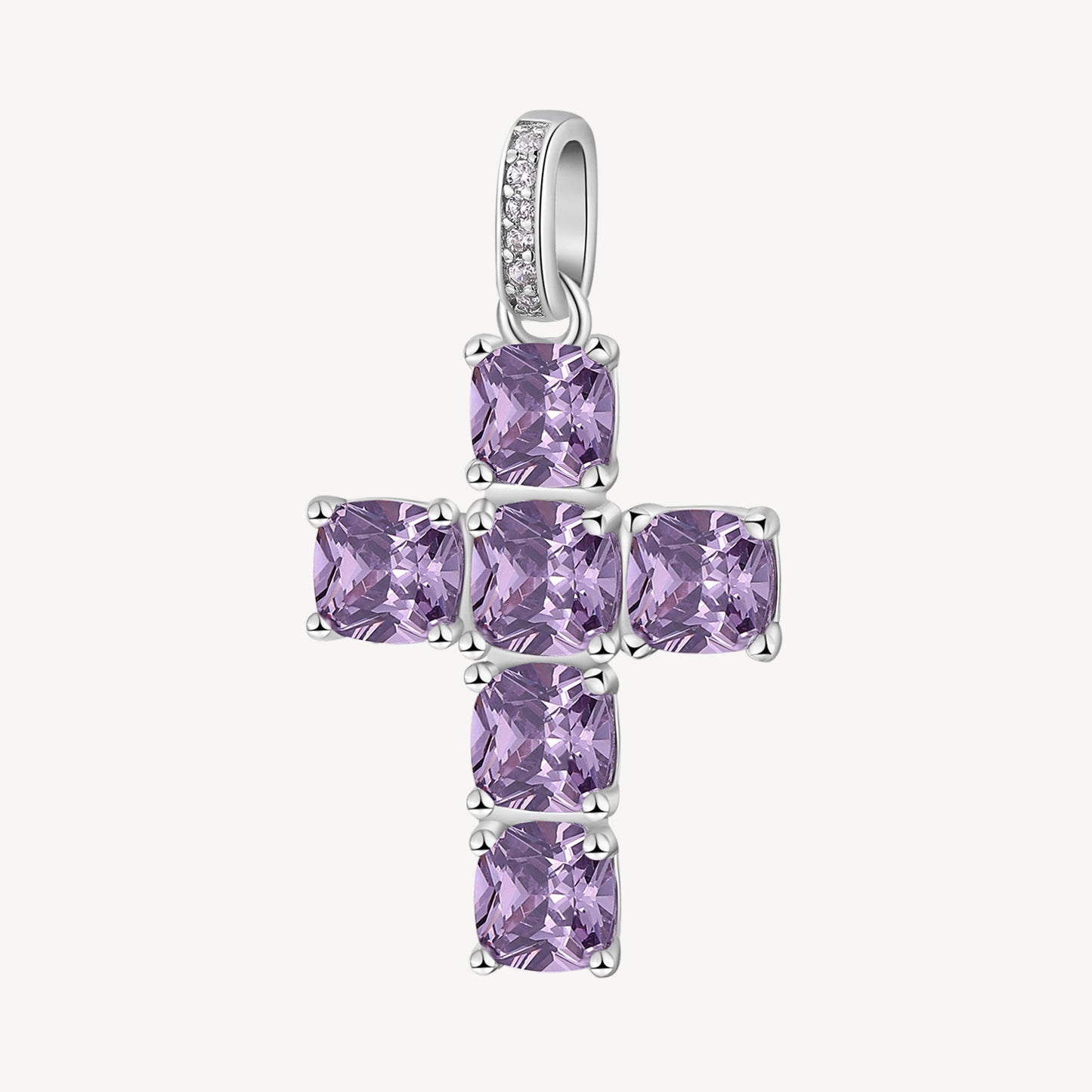 Ciondoli Brosway Magic Purple Ciondolo In Argento Croce Con Zirconi Viola