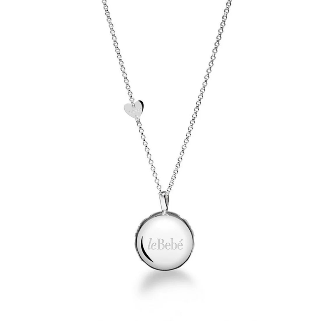 Collana Lebebé Suonamore Argento Pendente Luna Traforato Bimbi e Cuori
