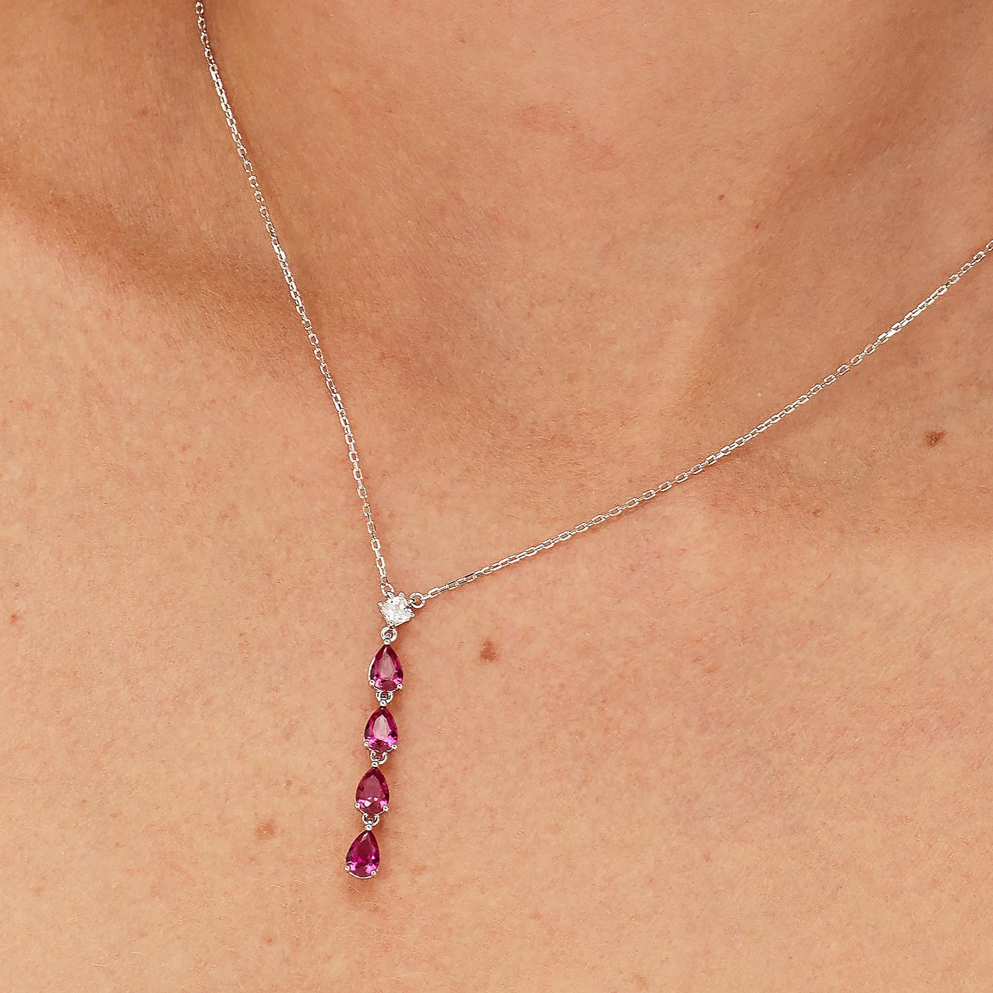 Collana Girocollo Brosway Fancy Argento Pendente Ruby