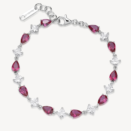 Bracciale Brosway Fancy Argento Cubic Zirconia Rossi Alternati