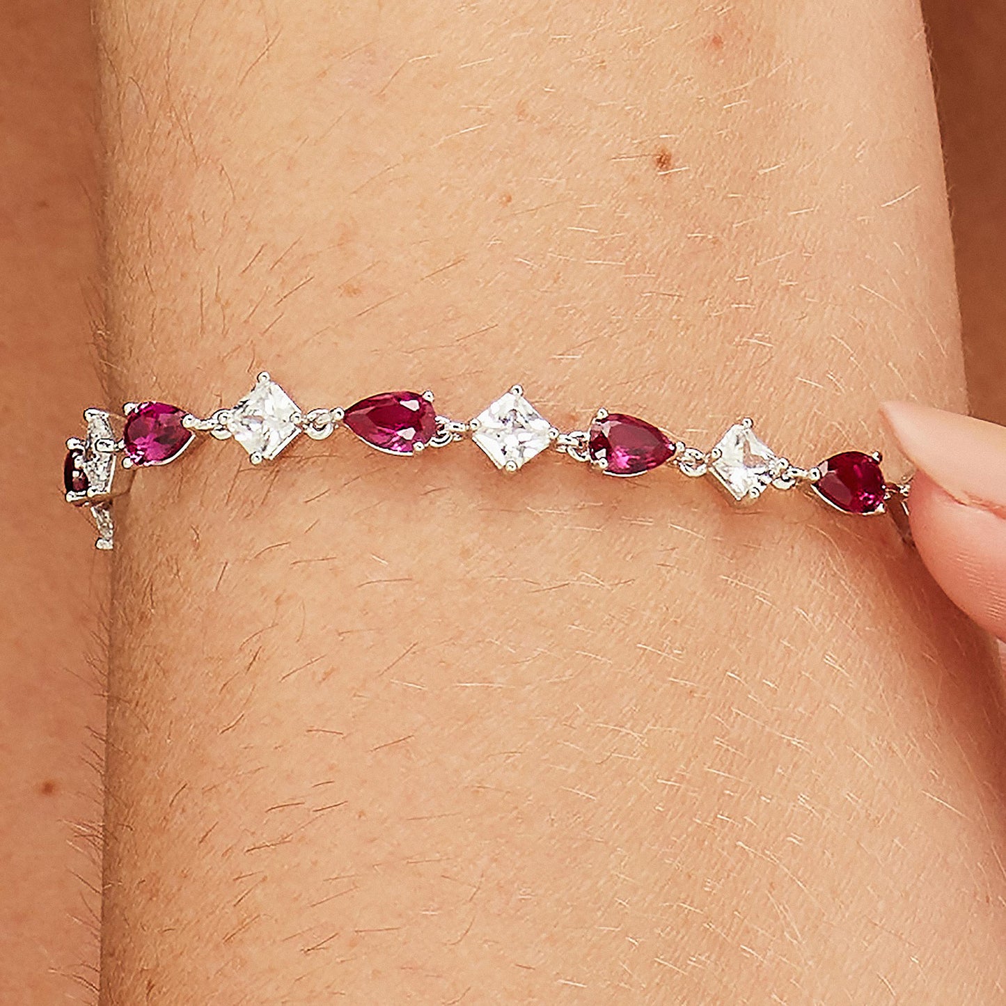 Bracciale Brosway Fancy Argento Cubic Zirconia Rossi Alternati
