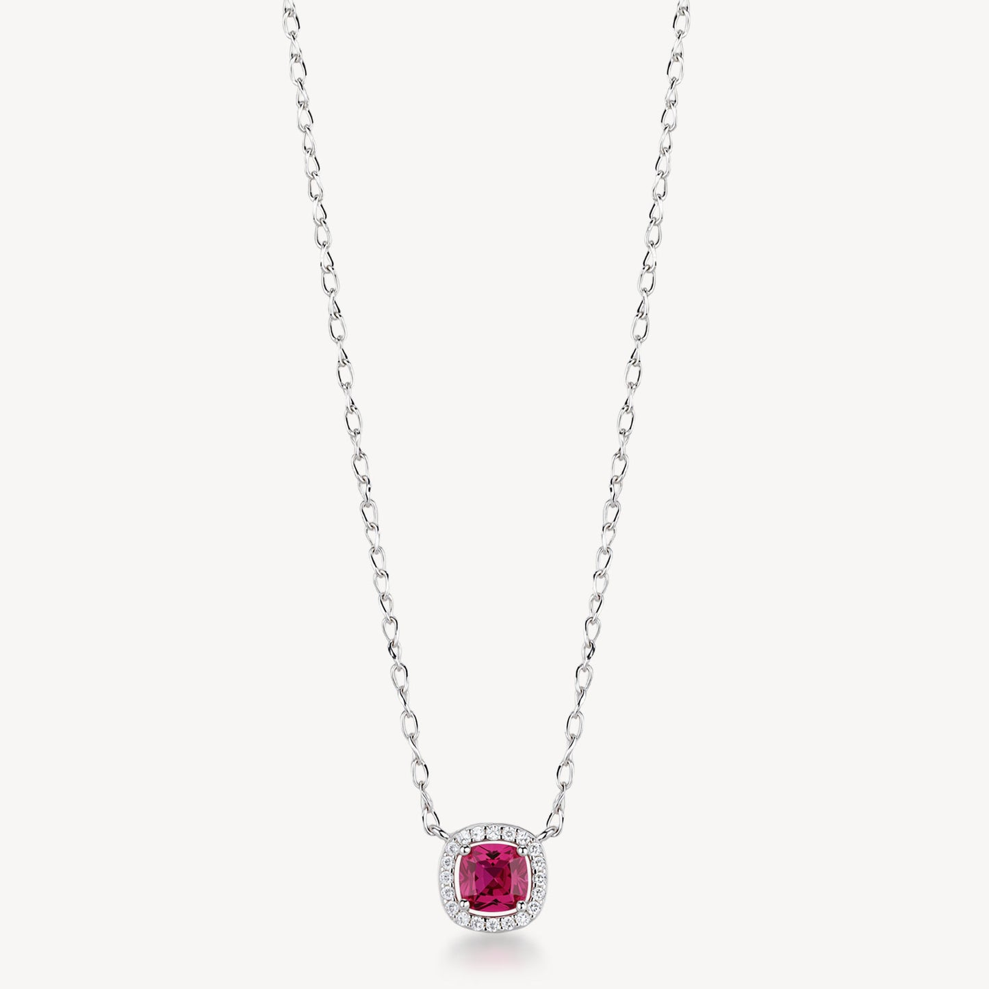 Collana Brosway Fancy Argento Centrale Cubic Zirconia Contornato Ruby