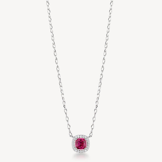 Collana Brosway Fancy Argento Centrale Cubic Zirconia Contornato Ruby