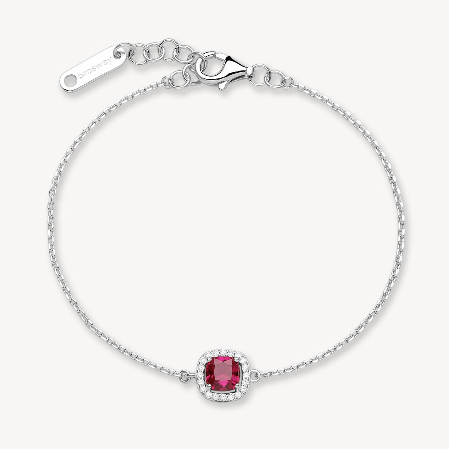 Bracciale Brosway Fancy Argento Centrale Cubic Zirconia Ruby Contornato
