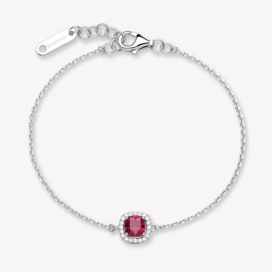 Bracciale Brosway Fancy Argento Centrale Cubic Zirconia Ruby Contornato