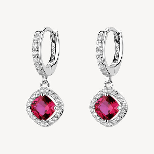Orecchini Boccolette con Pendente Brosway Fancy Passion Ruby Argento Cubic Zirconia Contornato
