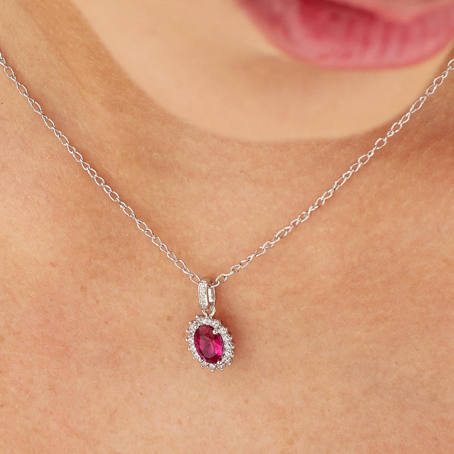 Ciondolo Brosway Passion Ruby Argento Rosetta Cubic Zirconia Ovale Contornato