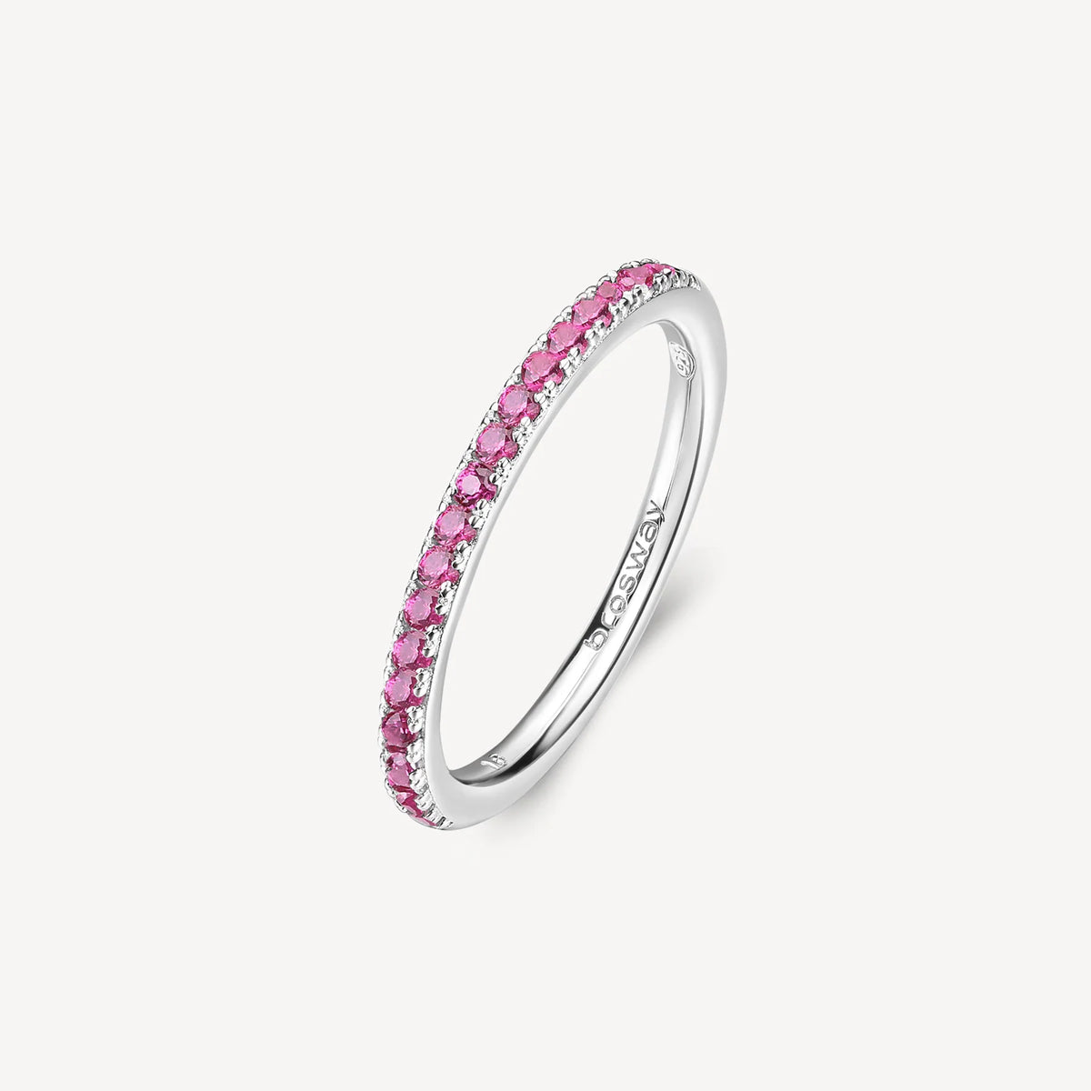 Anello Veretta Brosway Passion Ruby Argento Con Zirconi Fucsia - Misura 14
