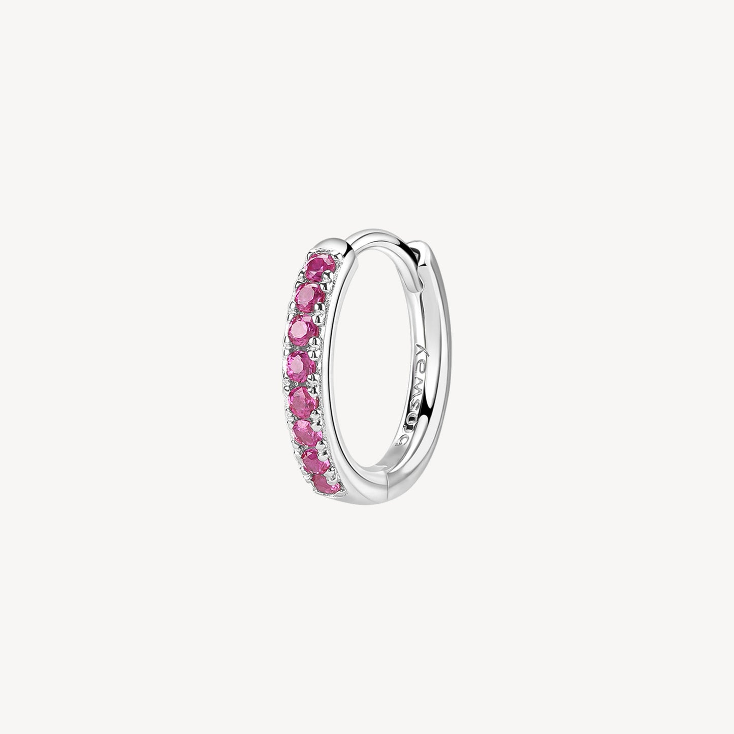 Monorecchino Brosway Passion Ruby In Argento Con Zirconi Fucsia