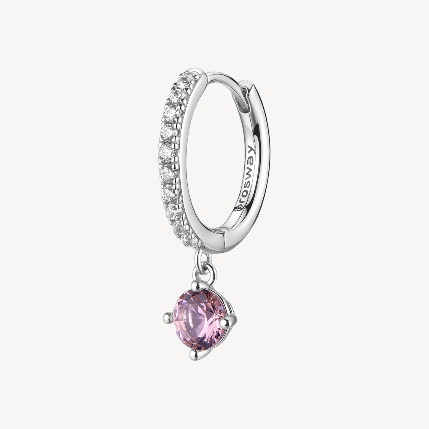 Monorecchino con Pendente Brosway Fancy Argento Cubic Zirconia Vintage Rose