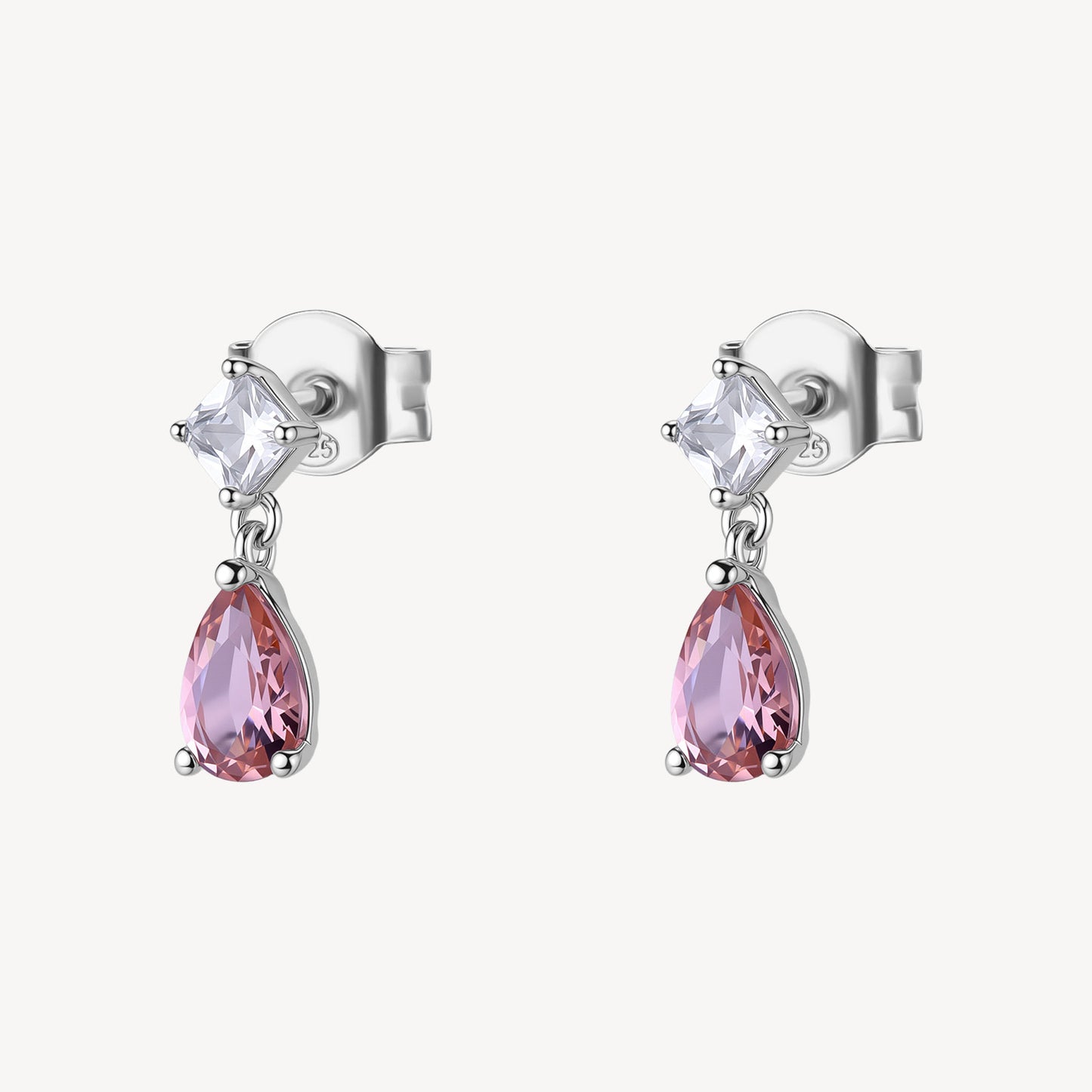 Orecchini a Lobo Brosway Fancy Argento Cubic Zirconia Vintage Rose