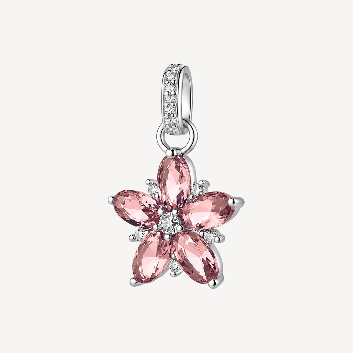 Pendente Brosway Fancy Tender Pink Argento Fiore Con Cubic Zirconia Bianchi/Rosa