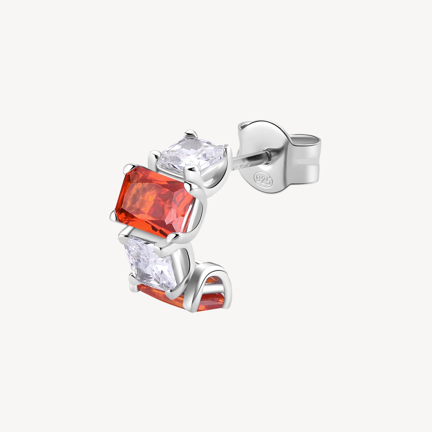 Monorecchino Brosway Vitamin Orange In Argento Con Zirconi Arancioni e Bianchi