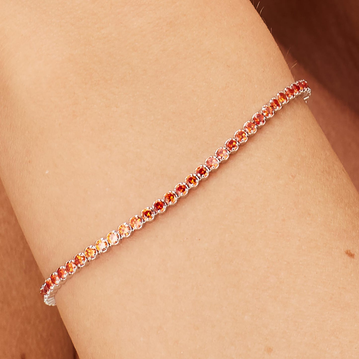 Bracciale Brosway Vitamin Orange Tennis In Argento Con Zirconi Arancioni