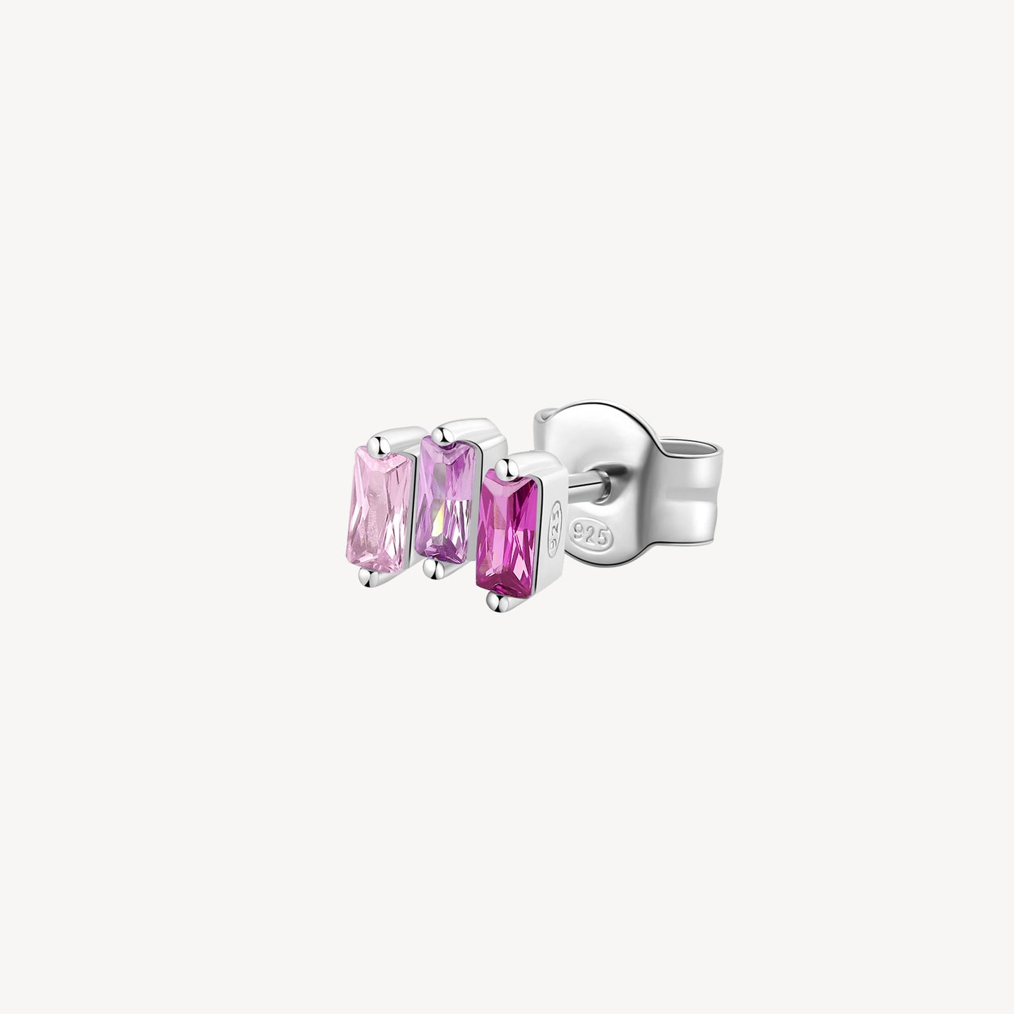 Monorecchino Brosway Vibrant Pink In Argento Con Zirconi Rosa