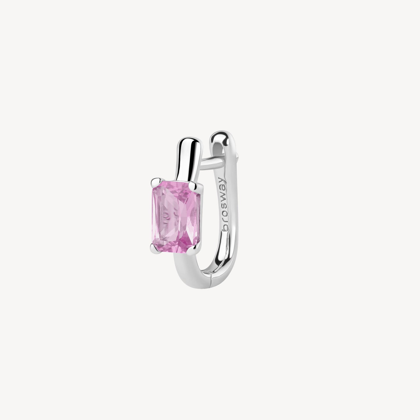 Monorecchino Brosway Vibrant Pink In Argento Con Zircone Rosa