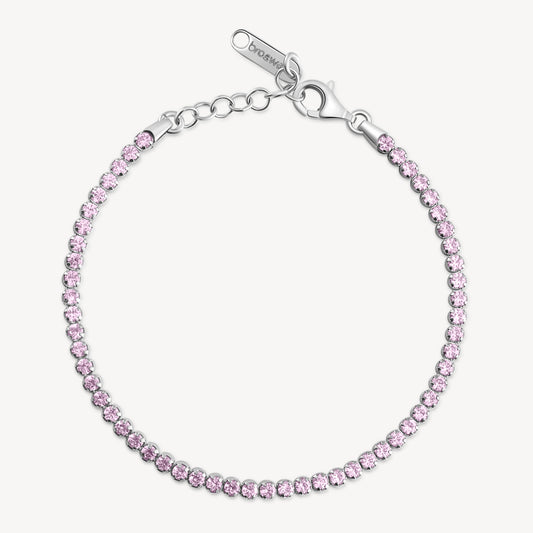 Bracciale Brosway Vibrant Pink Tennis In Argento Con Zirconi Viola