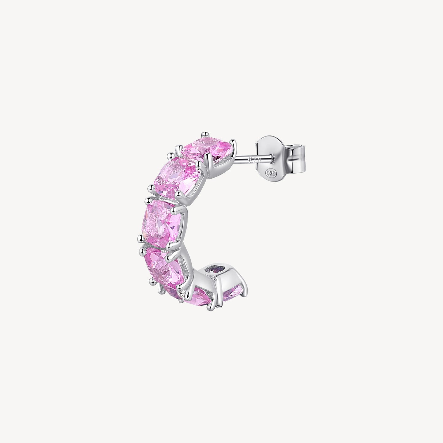 Monorecchino Brosway Vibrant Pink In Argento Con Zirconi Rosa