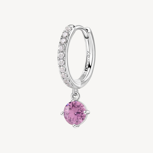 Monorecchino Brosway Vibrant Pink Boccola In Argento Con Zirconi