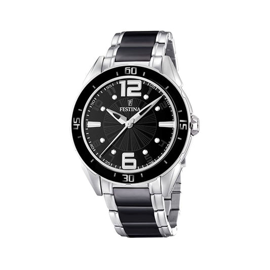 Orologio Festina Gent Tondo 40 mm Acciaio Braccialato Acciaio/Ceramica Nera