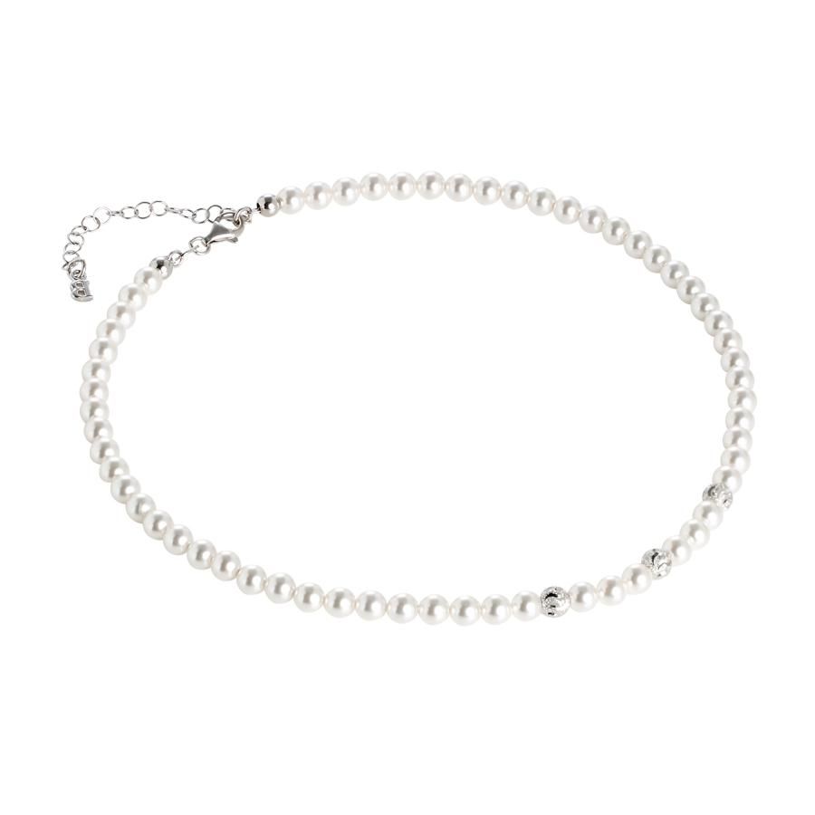 Collana Boccadamo Perle Argento e 3 Sfere Diamantate
