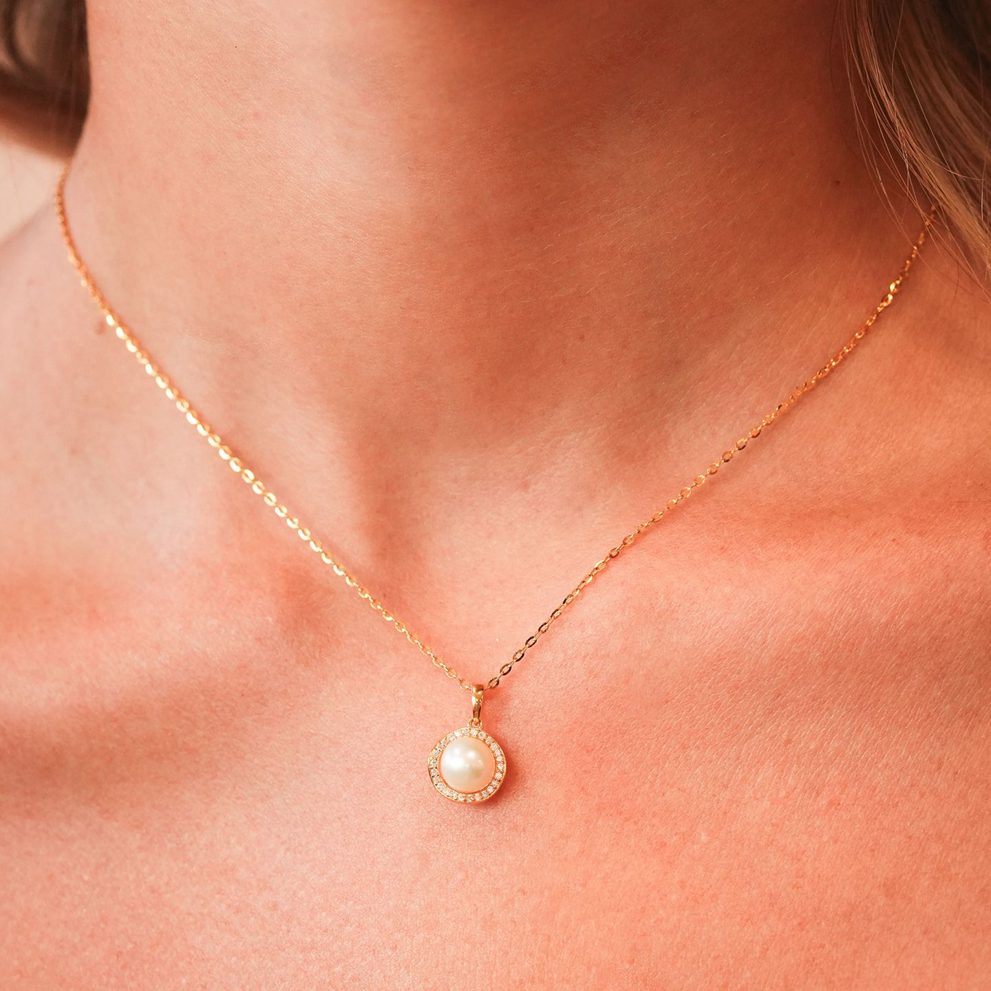 Collana Boccadamo Sophie Argento Dorato Pendente Perla Contornata