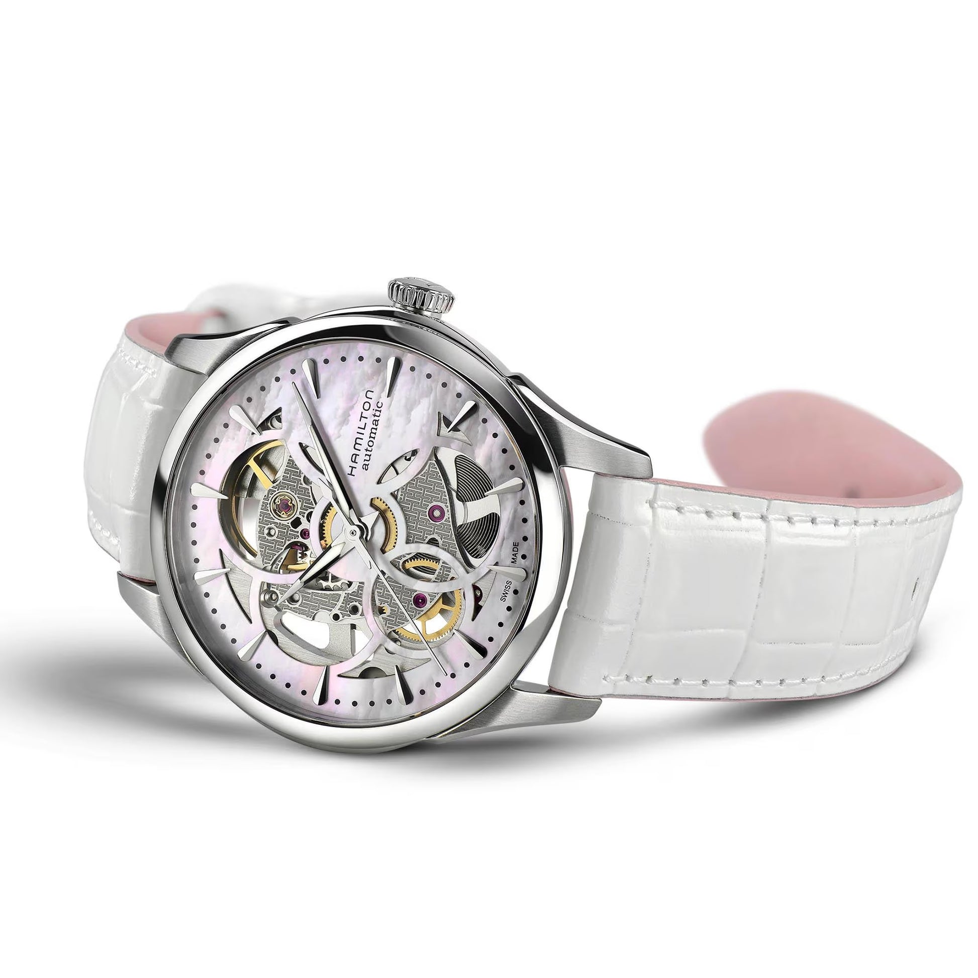 OROLOGIO HAMILTON JAZZMASTER SKELETON LADY 36 MM MADREPERLA ROSA - H32405871