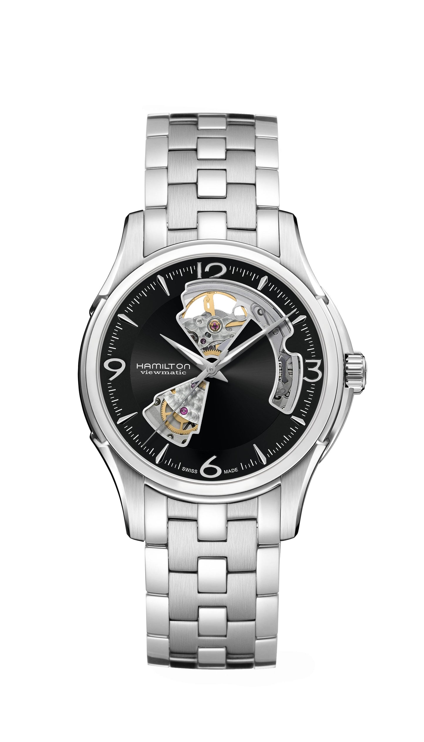 OROLOGIO HAMILTON JAZZMASTER OPEN HEART AUTO SKELETON 40 MM NERO - H32565135