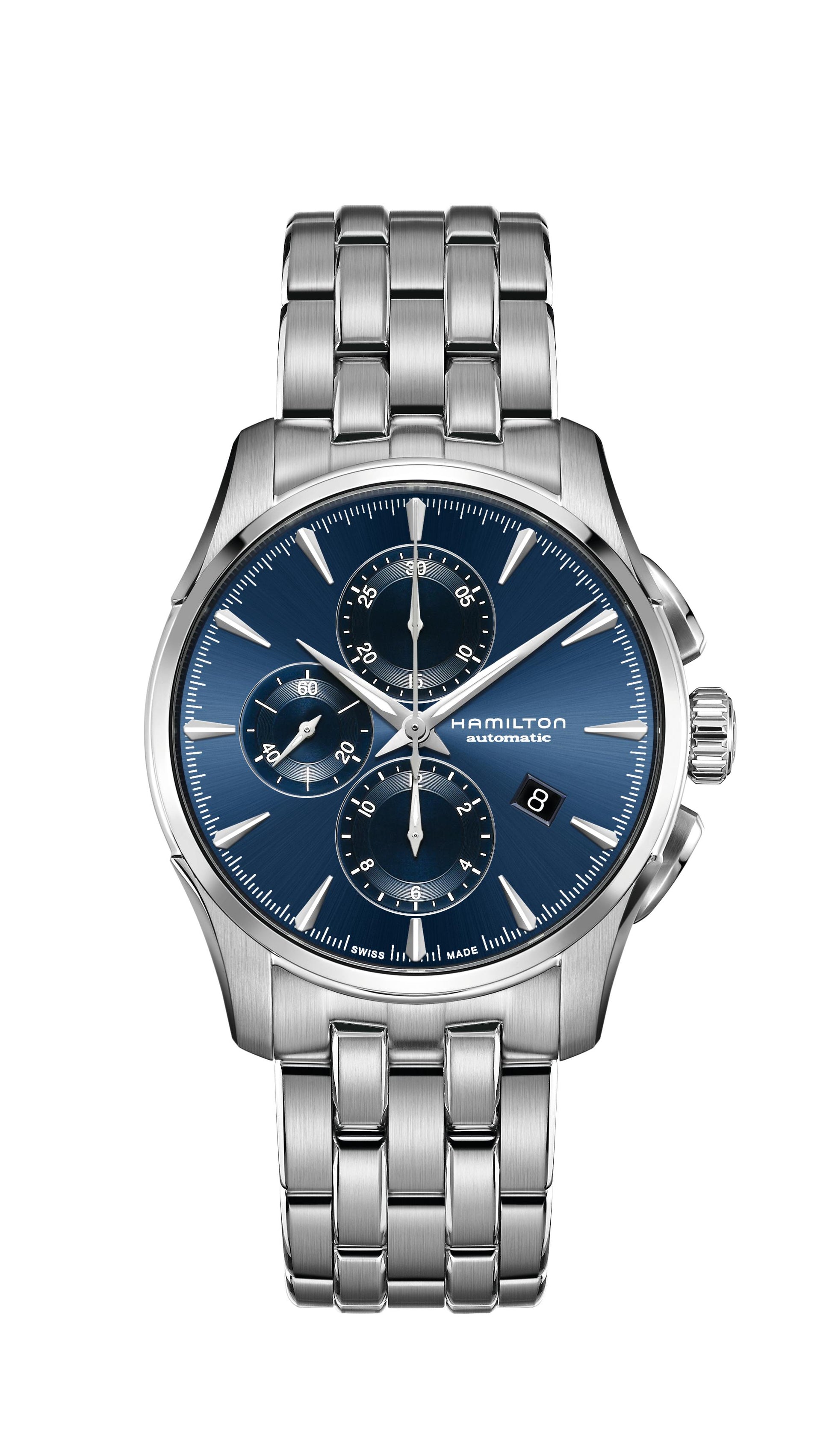 OROLOGIO HAMILTON JAZZMASTER AUTO CHRONO 42 MM ACCIAIO BLU - H32586141