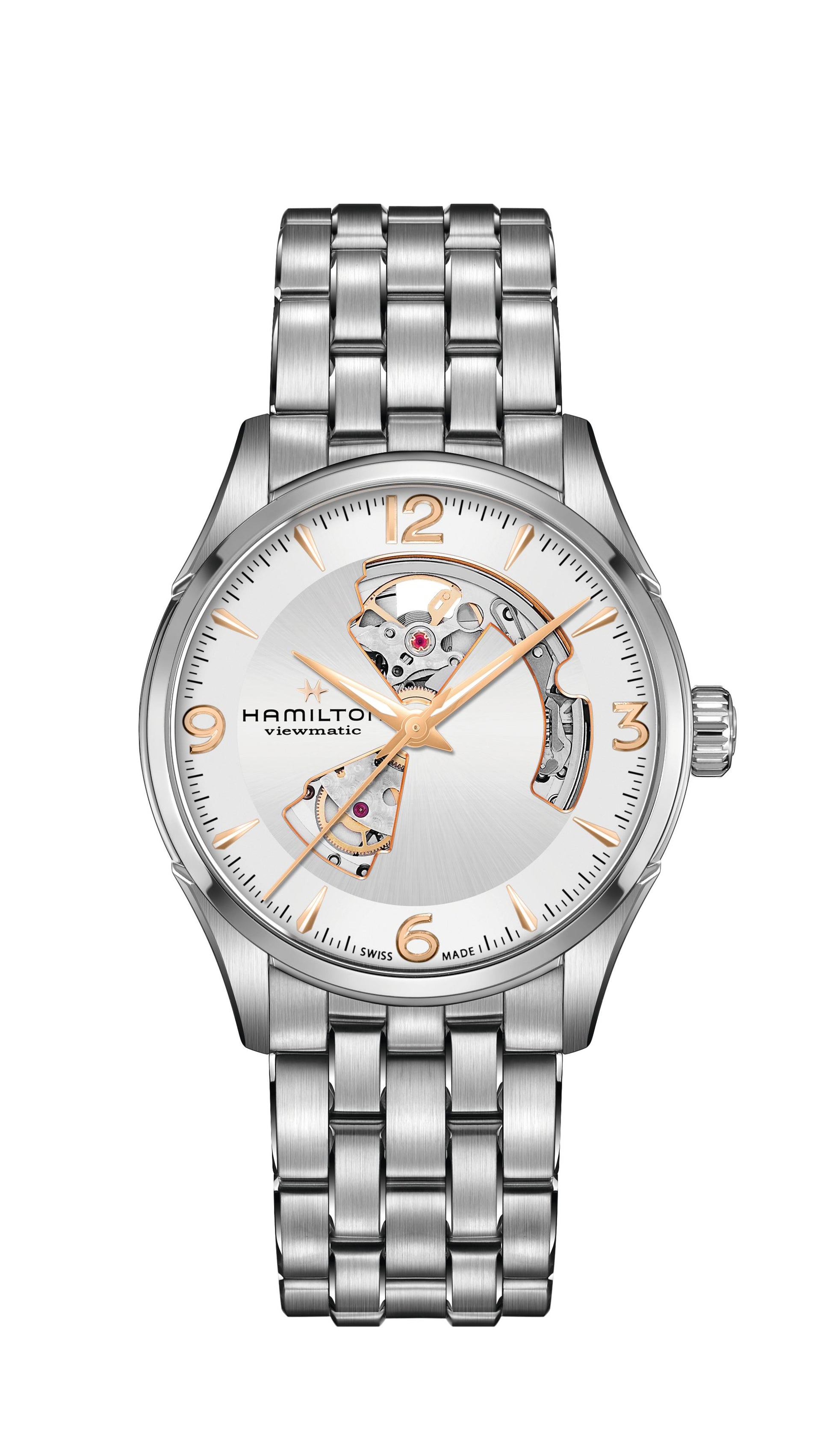 OROLOGIO HAMILTON JAZZMASTER OPEN HEART AUTO 42 MM SILVER/PVD ORO - H32705151