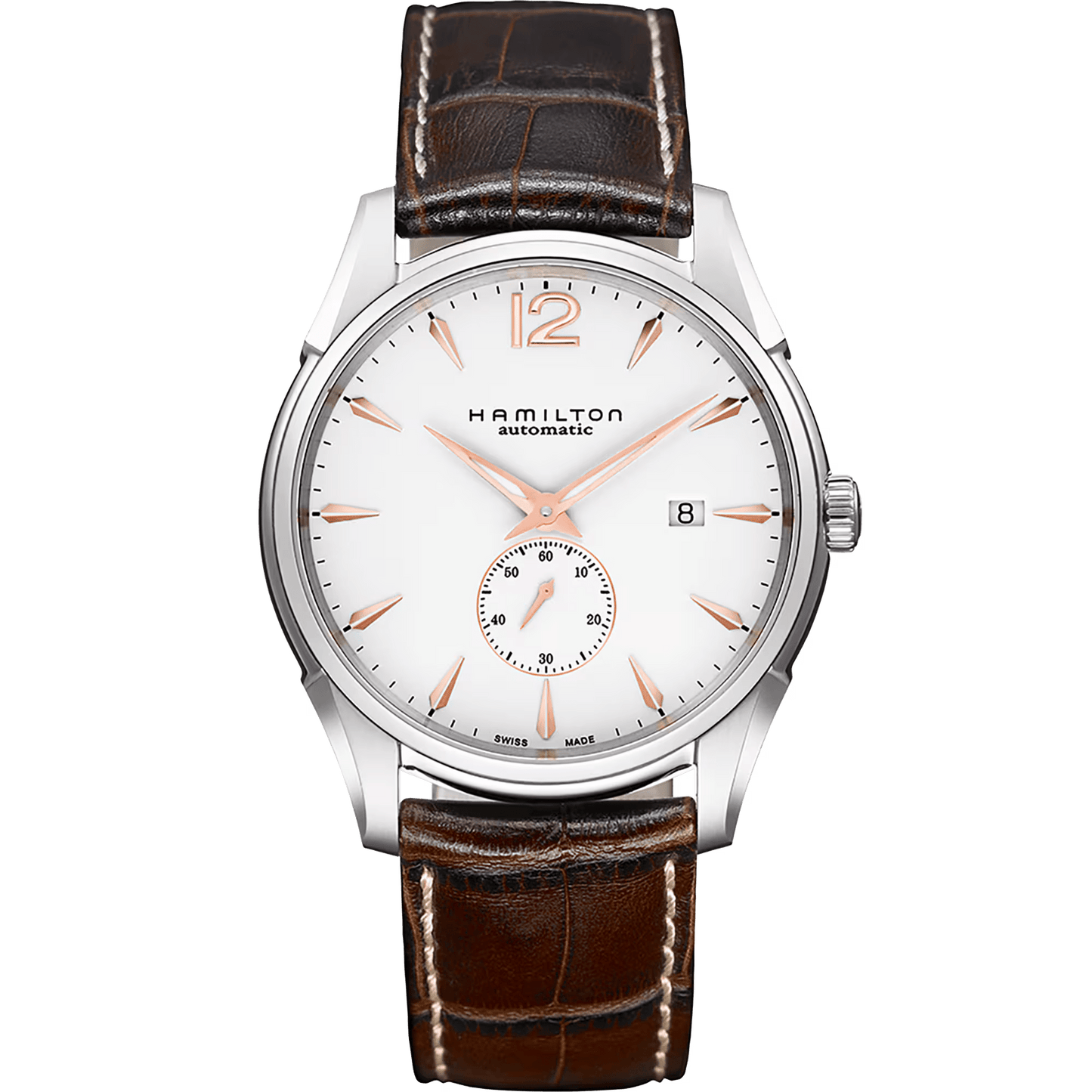 Orologio Hamilton Jazzmaster Small Second Auto 43 mm Bianco/Oro Rosa