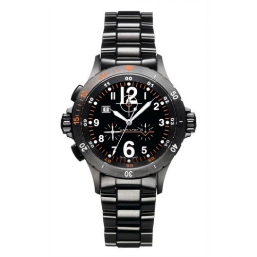 Orologio Hamilton Khaki Air Chrono Quartz Pvd Nero Braccialato