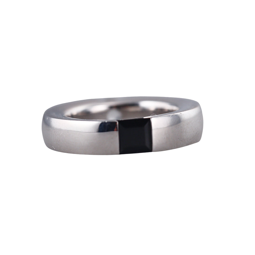 Anello Montblanc Boheme Reverso Argento Doppio Cristallo Nero Bianco - Misura 52