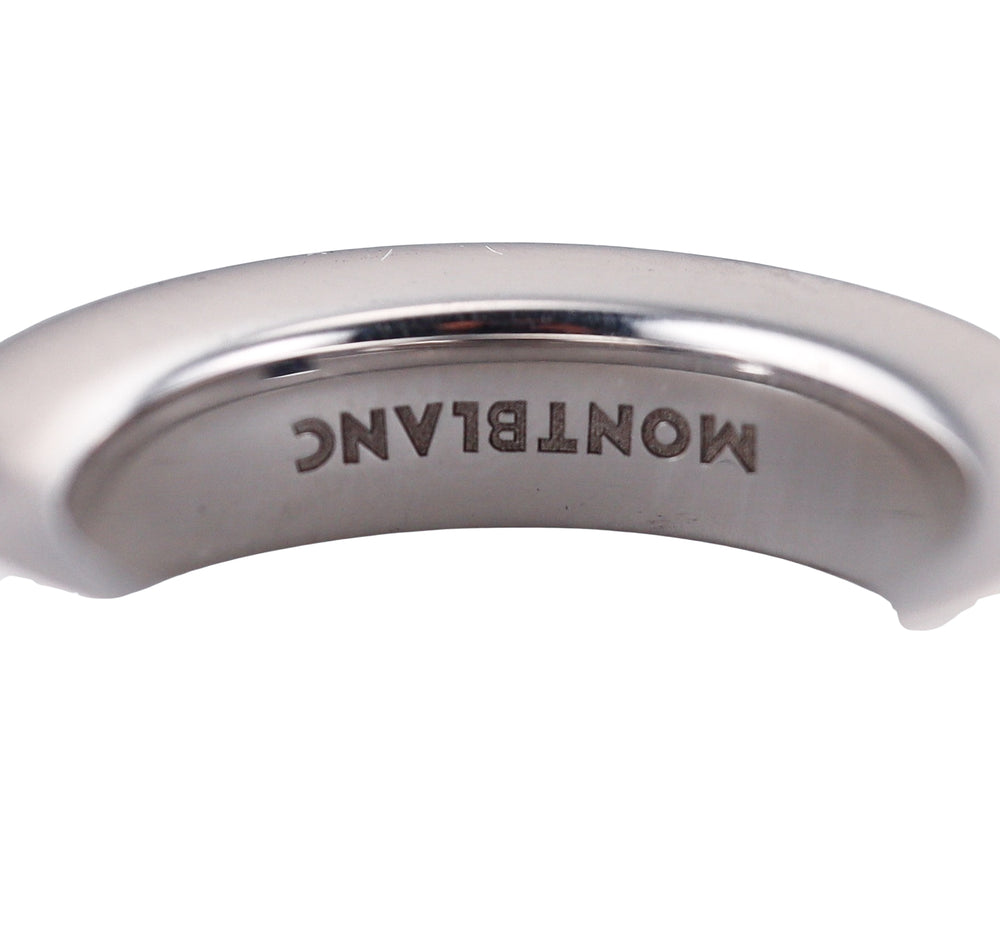 Anello Montblanc Boheme Reverso Argento Doppio Cristallo Nero Bianco - Misura 52