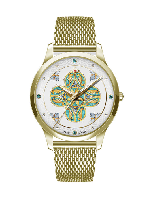 Orologio Camurria A Furtuna 37 mm Pvd Oro Braccialato Maglia Milanese