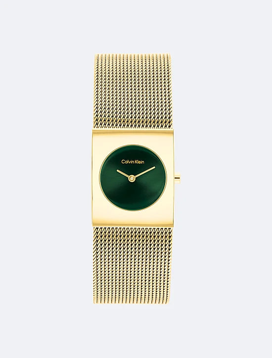 Orologio Calvin Klein Pulse Lady 21 Mm Acciaio Pvd Oro Braccialato Maglia Milano