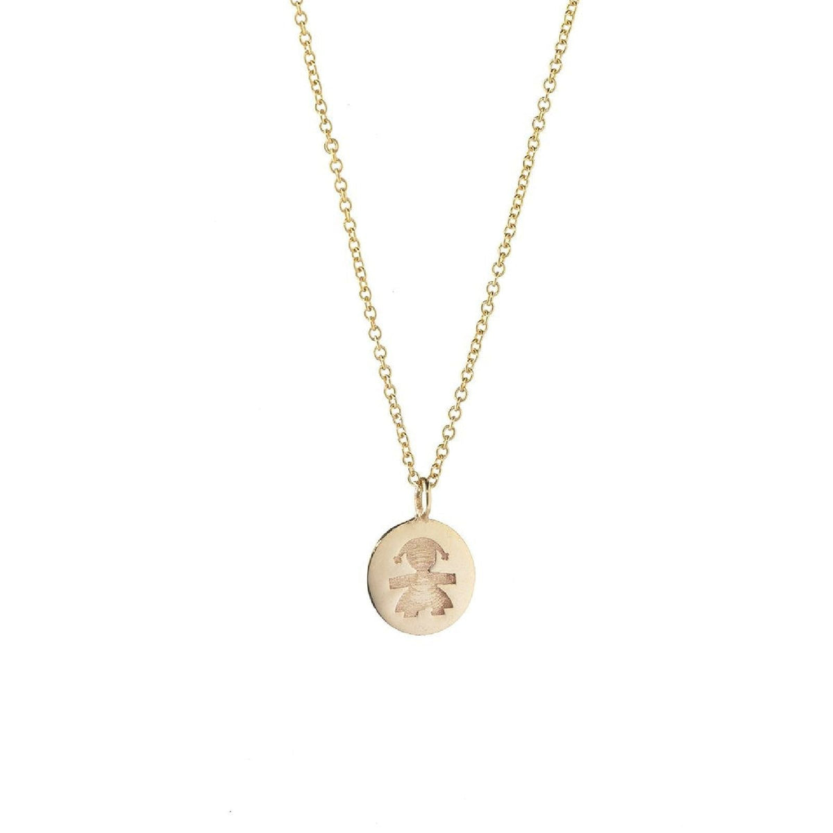 Collana Lebebé Le Coccole Con Medaglietta Bimba Oro Giallo 9 Kt