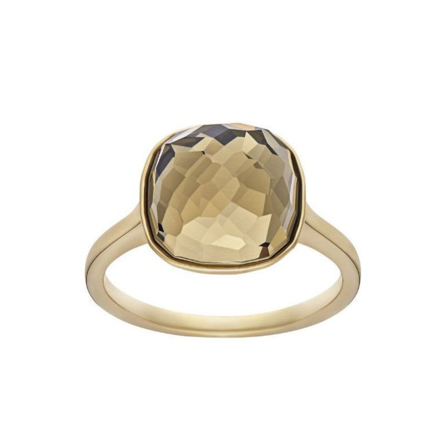 Anello Swarovski Dot Pvd Oro Cristallo Fumè - Misura 52