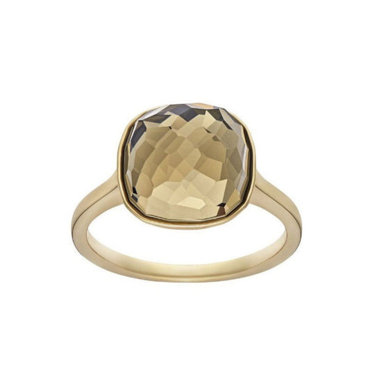 Anello Swarovski Dot Pvd Oro Cristallo Fumè - Misura 52