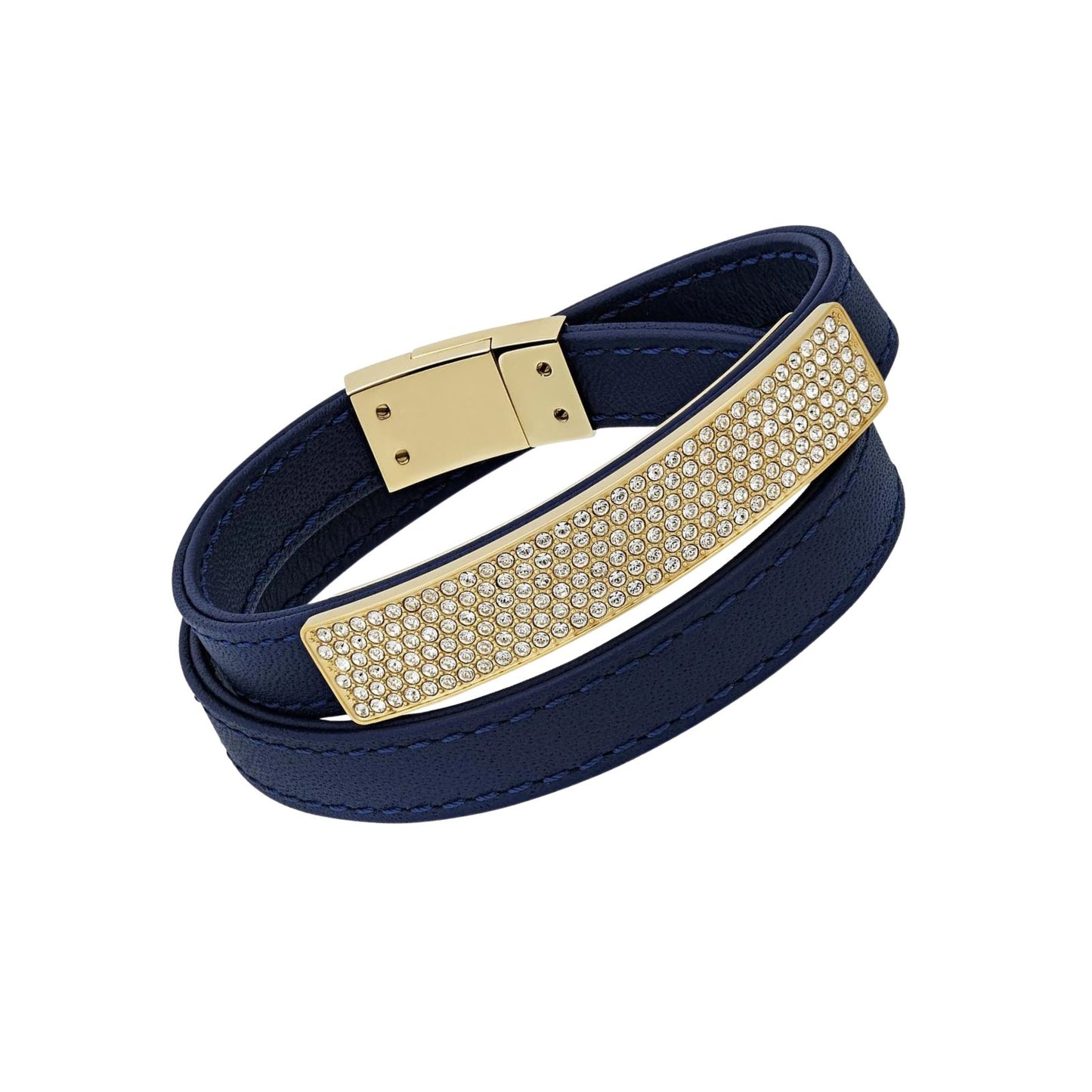 Bracciale Swarovski Vio Pelle Blu Navy