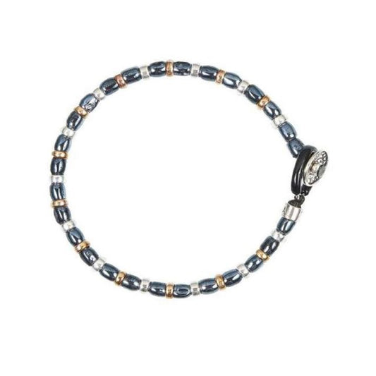 Bracciale Gerba Silver Ceramic Elementi In Ceramica Grigia Ed Argento