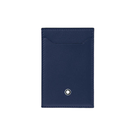 Portacarte Di Credito Montblanc Meisterstuck 3 Scomparti Pelle Blu