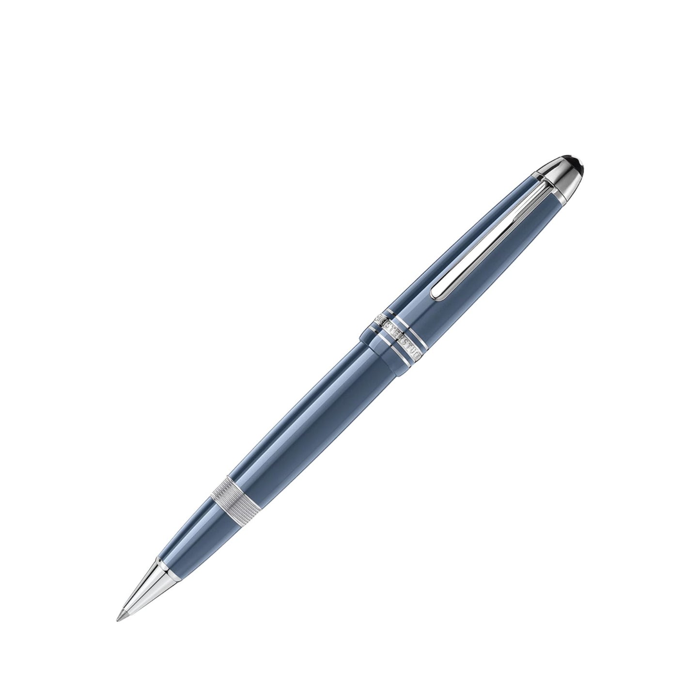 Penna Roller Montblanc Meisterstuck Glacier Le Grand Blue Resina Celeste Finiture Acciaio